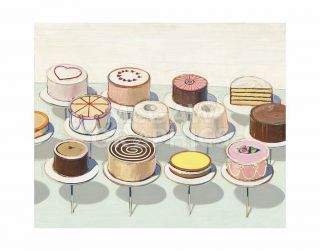 Thiebaud Wayne - Cakes,  1963 - Art Print Poster 11 " X 14 " (1639)