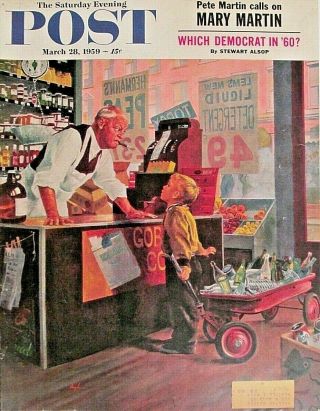 Soda Bottle,  Deposit,  Grocery Store,  Child,  Humor,  Vintage 1959 Antique Print