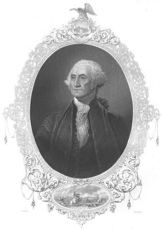 Founding Father General President George Washington 1856 Art Print Engraving