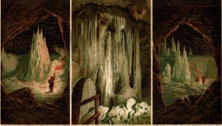 Ice Cave Ice Stalagmites Geology Antique Color Lithograph Late 19th Century