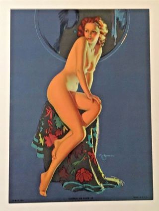 Nude Litho " Lovely To Look At " Signed K O Hunson 9.  5 " X 7 "