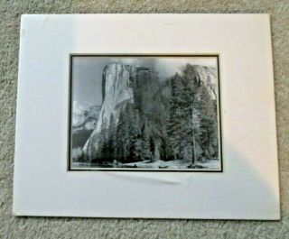 Double Matted Ansel Adams Photograph El Capitan Yosemite 1949