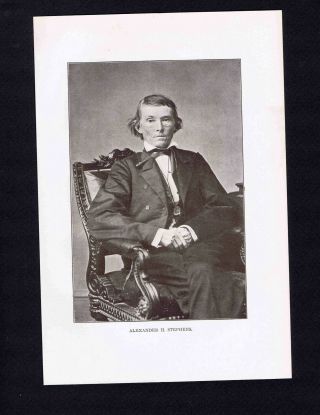 Alexander H.  Stephens,  Vice President Of The Confederate States - 1909 Print