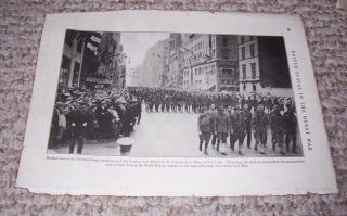 1919 Drafted Men Of National Army Marching Up 5th Avenue Print Photograph Wwi
