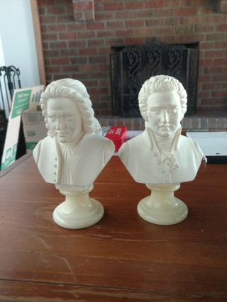 A.  Giannelli Alabaster Sculpture Of Mozart And Bach