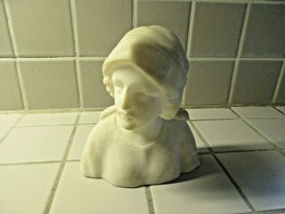 Vintage Alabaster Carved Bust Of A Young Woman 5 " Tall -