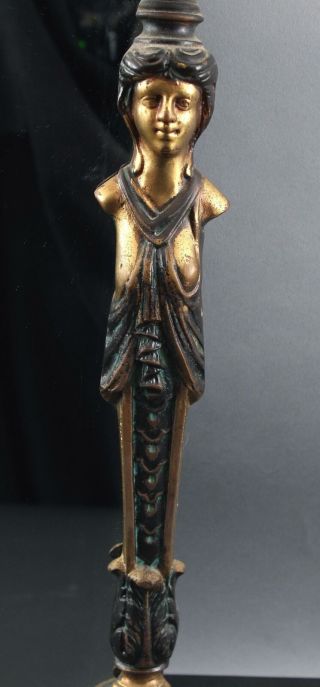 Antique circa - 1900 Painted & Gilt Bronze Orientalist Secessionist Figural Mirror 8