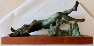 Abstract Bronze Sculpture Of A Sensuous Nude Signed Vaughn & Dated 76