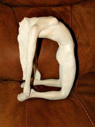 Vintage Austin Productions Renard Art Sculpture Nude Female Woman Yoga Pose 1980