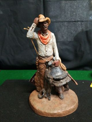 1982 Limited Edition Michael Garman Drifter Cowboy Western Sculpture -