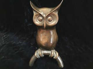 Signed Emile Norman Mcm Bronze Sculpture Of An Owl Ltd Edt 6/12 8.  75” Grt Patina
