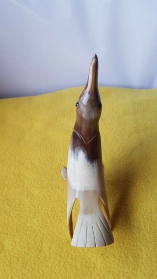 Unique artwork sculpture bird hand - carved from ox horn figurine handmade 6