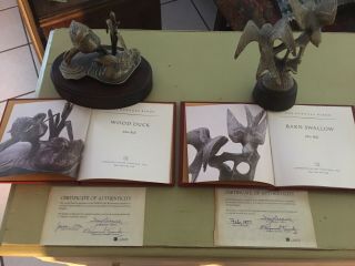 Irving Burgues Pewter Sculptures W/signed C.  O.  A.  S,  Bookscomplete Set Of 4,  1970”s