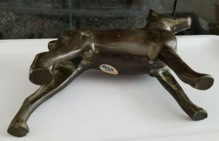Vintage Doberman Pinscher solid bronze MSR dog Statue Figurine 7 