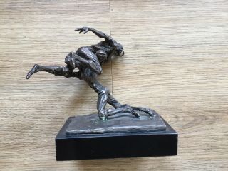 Frank Eliscu Heisman Trophy Creator: Bronze Sculpture Of 2 Football Players