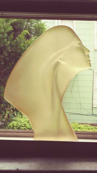 Austin Large Lady Bust Lucite Art Sculpture Mcm Frosted Resin Acrylic