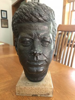 Vintage 1964 Austin Productions Inc.  John F.  Kennedy Head Bust Sculpture Statue