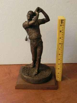 Michael Garman Sculpture Golfer Golf Trophy 1987 Signed Large Heavy