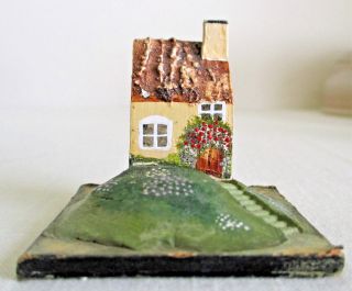 Miniature English Country Cottage Art Sculpture By Keith & Pamela Fellows