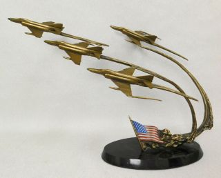 Franklin Flight Of Remembrance F - 1 Jet Plane Bronze Sculpture Jim Dietz