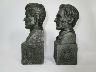 Presidents Lincoln & Kennedy Busts JFK Pewter Bonded Stone Sculpture Genesis Pro 2