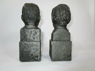 Presidents Lincoln & Kennedy Busts JFK Pewter Bonded Stone Sculpture Genesis Pro 3