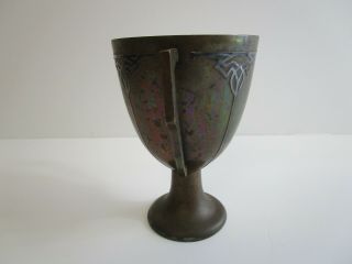 Heintz Arts & Crafts Art Nouveau Vase Sterling Overlay Patinated Bronze GOLF 8 