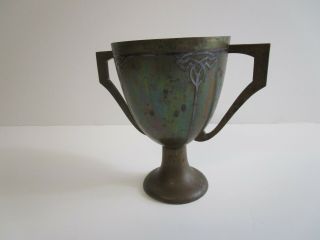 Heintz Arts & Crafts Art Nouveau Vase Sterling Overlay Patinated Bronze GOLF 8 
