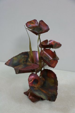 Vintage Metal Abstract Flower Sculpture Retro Mid Century Brutalist Jere ?