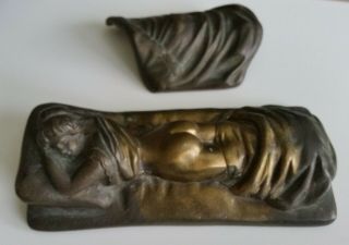 Bronze Erotica Naughty Figurine Woman 1900s Art Nouveau Sculpture Austrian