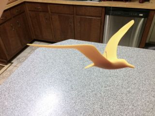 Vtg John Perry seagull flying bird mobile 15.  5” butterscotch resin art sculpture 4