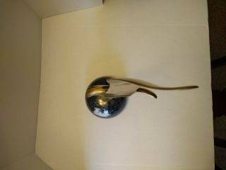 Curtis C Jere 1984 Brass Seagull in Flight Sculpture Signed Black Marble Base 6