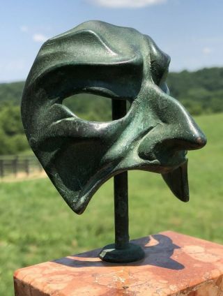 Mid - Century Bronze Sculpture of a Demonic Mask 2