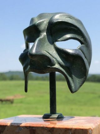 Mid - Century Bronze Sculpture of a Demonic Mask 6