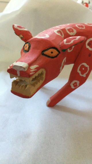 Jackal Primitive Hand Carved Painted Wood Animal Estate Purchase 1980 Dog