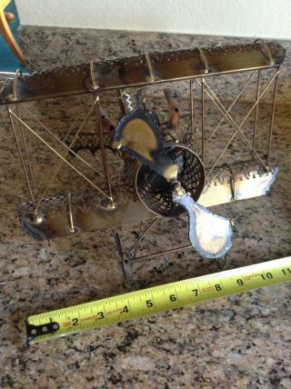 Large Metal Steampunk Airplane - 12” X 11” X 8”,  Handcrafted Whimsy