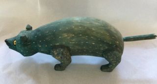 BEAR Primitive Hand carved painted wood animal estate purchase Pre - 1980 2