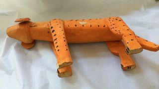 Primitive Hand carved painted wood animal estate purchase Pre - 1980 6