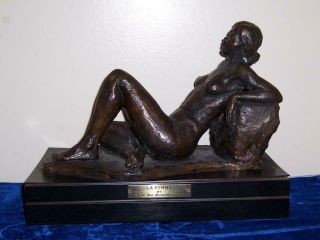 Signed Ruth Lee Leventhal 69 Bronze Sculpture La Femme Nude Woman 13 " York