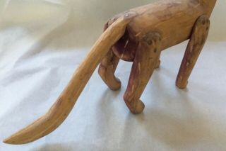DOG COYOTE primitive Hand carved painted wood animal estate purchase 1980 3