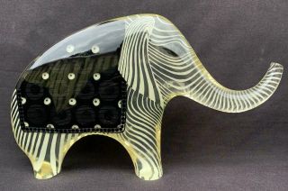 10 1/2 " Abraham Palatnik Lucite Acrylic Elephant Mid Century Op Art Sculpture