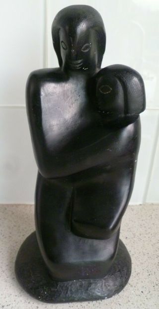 Vintage (1965) Figurine: Mother And Child: Austin Productions: Black