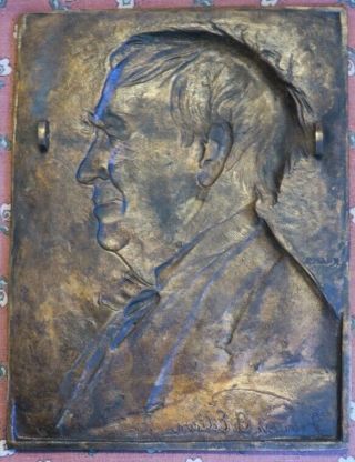 ORIG Thomas A.  Edison Bas - Relief bronze Plaque by Julio Kilenyi,  6 5/8 