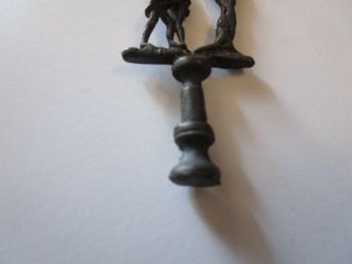 ANTIQUE PIPE SNUFFER OLD PEWTER METAL SCULPTURE NUDE MAN AND WOMAN GARDEN EDEN 6