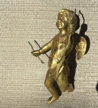 Vintage Bronze Cherub/ Cupid With Bow & Arrow Made In Spain