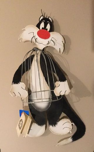 Curtis Jere Wall Sculpture 1989 Looney Tunes Sylvester 28 " Torch Metal Signed