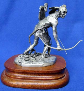 Michael Boyett Chilmark Pewter Sculpture Figurine Iroquois Warfare Indian Brave