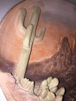 Sandecor Vintage 1987 Southwest Desert 3d Sculpture Of Cactus And Mountains 13 "