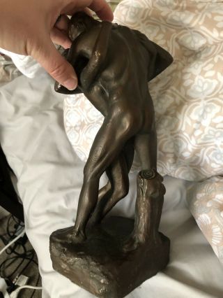 Vintage Bronze sculpture of man and woman embracing Nude - 12” 4
