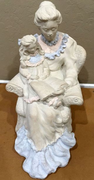 Signed Austin Productions Alice Heath 1989 Story Time Stone Statue Sculpture